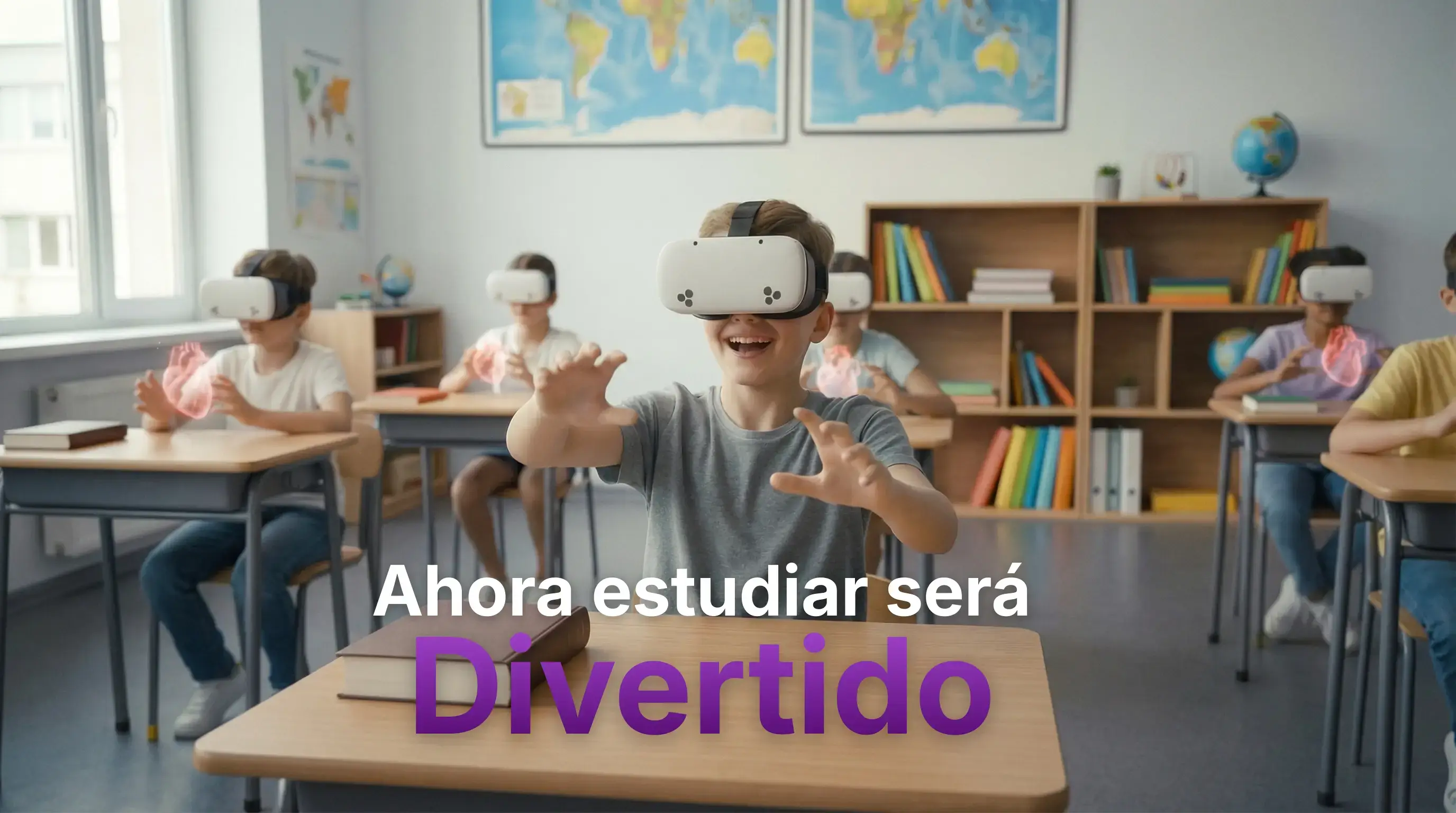 Estudiante experimentando aprendizaje inmersivo con realidad virtual